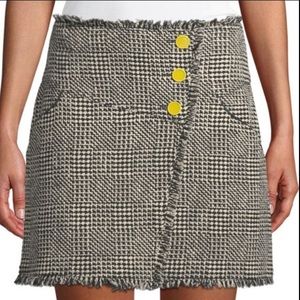 Tanya Taylor Monti Tweed Fringe Mini Skirt